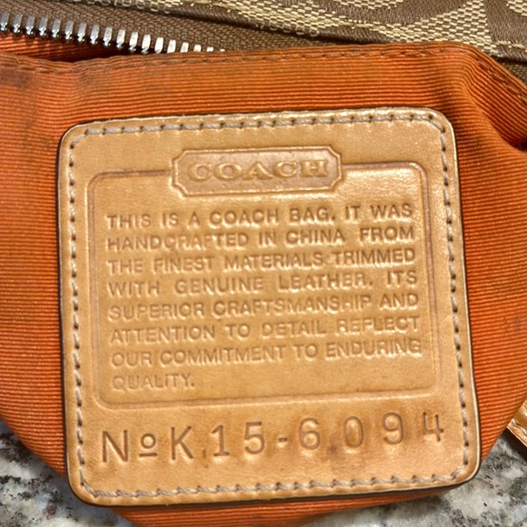 2001 Vintage Coach Tan/ Brown Monogram J1J 6094 Small Demi Baguette - Picture 10 of 10
